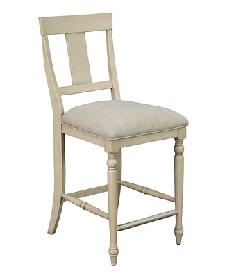 Martha Stewart Fiona 18" Wide Fabric with Wood Legs Counter Stool