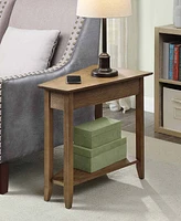 Convenience Concepts 24" Rubber wood Ah Wedge End Table with Shelf