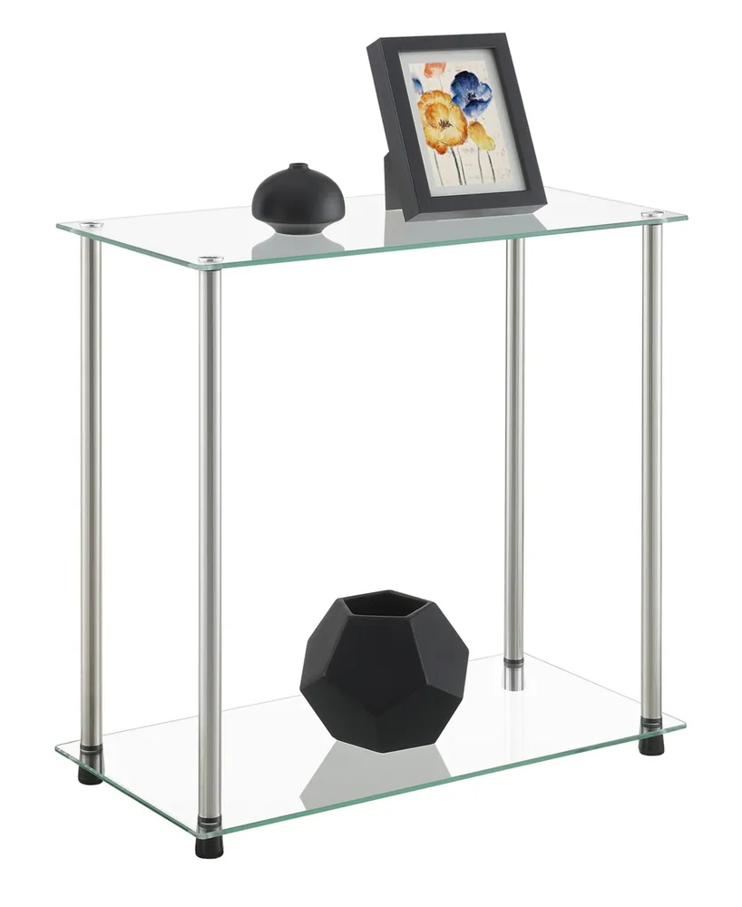Convenience Concepts 23.75" Glass Designs2Go Chairside End Table
