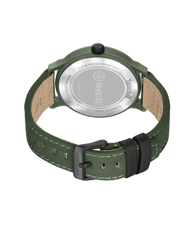 Timberland Men's Quartz Driscoll Green Nylon Strap Watch, 46mm