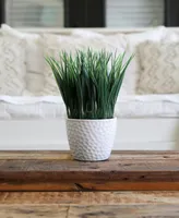 Nearly Natural 9" Artificial Grass Plant with Decorative Planter