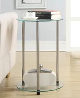 Convenience Concepts 15.75" Glass Designs2Go 2 Tier Round End Table