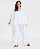 Jm Collection Plus Gauze Drawstring Pants