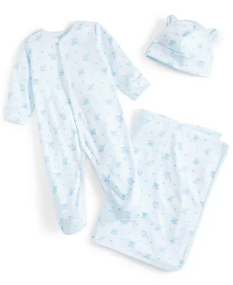 First Impressions Baby Boys or Girls Coverall, Hat and Blanket, 3 Piece Gift Box Set, Created for Macy's