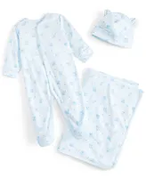 First Impressions Baby Boys or Girls Coverall, Hat and Blanket, 3 Piece Gift Box Set, Created for Macy's