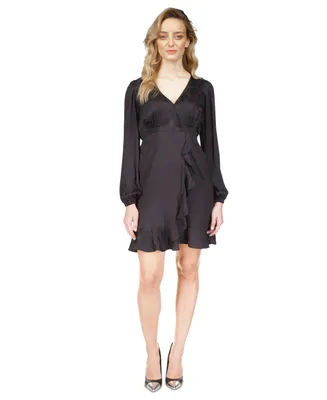 Michael Kors Women's Jacquard Snakeskin-Print Ruffled Mini Dress