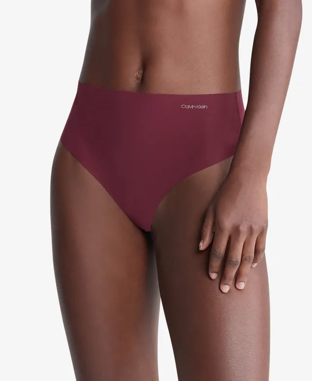 Calvin Klein Women's Invisibles High-waist Thong Underwear Qd3864 In Dapple  Gray