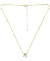 Giani Bernini Cubic Zirconia Princess & Marquise Cluster Pendant Necklace, 16" + 2" extender, Created for Macy's