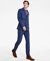 Tommy Hilfiger Mens Modern Fit Double Breasted Linen Suit