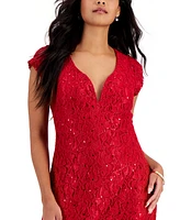 Connected Petite Lace Wired V-Neck Maxi Dress