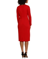 Maggy London Women's Scuba-Crepe Gathered Midi Dress