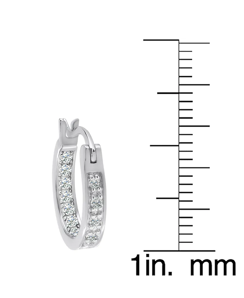 2-Pc. Set Diamond Double Row & In & Out Small Hoop Earrings (1/4 ct. t.w.) in Sterling Silver