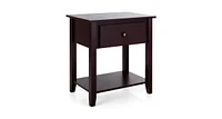 Nightstand with Drawer and Storage Shelf for Bedroom Living Room