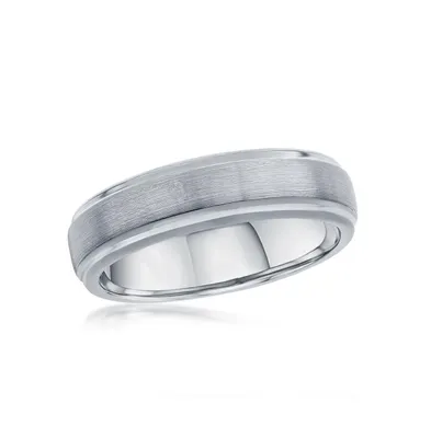 Metallo Brushed & Polished 6mm Tungsten Ring