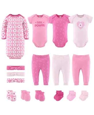The Peanutshell Baby Girls Newborn Baby Pretty Pink 16-Piece Layette Gift Set