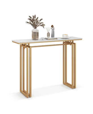 43.5'' Console Table Faux Marble Entryway Sofa Table with Metal Legs Living Room