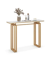 43.5'' Console Table Faux Marble Entryway Sofa Table with Metal Legs Living Room