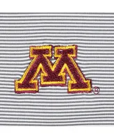 Men's Peter Millar Gray Minnesota Golden Gophers Jubilee Striped Performance Jersey Polo Shirt