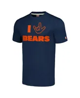 Men's and Women's Homage Navy Chicago Bears The Nfl Asl Collection by Love Sign Tri-Blend T-shirt