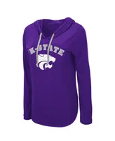 Women's Colosseum Purple Kansas State Wildcats My Lover Lightweight Hooded Long Sleeve T-shirt