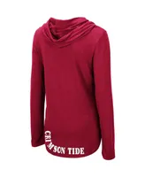 Women's Colosseum Crimson Alabama Tide My Lover Lightweight Hooded Long Sleeve T-shirt