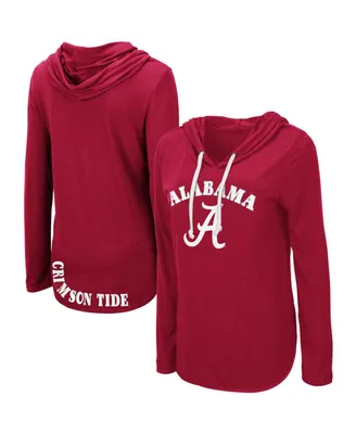 Women's Colosseum Crimson Alabama Tide My Lover Lightweight Hooded Long Sleeve T-shirt