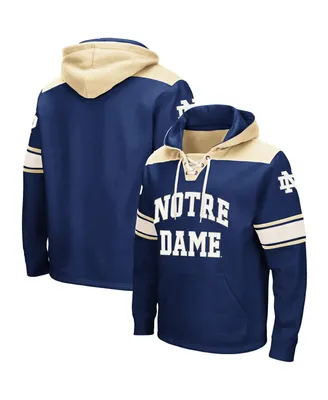 Men's Colosseum Navy Notre Dame Fighting Irish 2.0 Lace-Up Pullover Hoodie