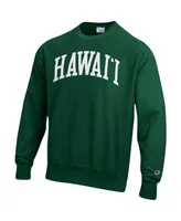 Men's Champion Green Hawaii Warriors Arch Reverse Weave Pullover Sweatshirt