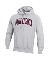 Men's Champion Heathered Gray Minnesota Golden Gophers Team Arch Reverse Weave Pullover Hoodie