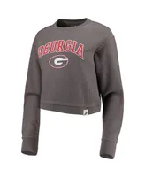 Women's League Collegiate Wear Gray Georgia Bulldogs Classic Campus Corded Timber Sweatshirt