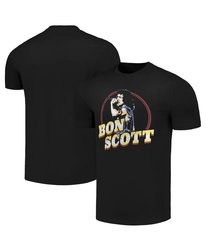 Men's Black Bon Scott Gold Name T-shirt