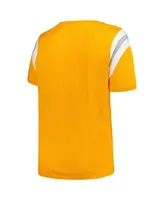 Women's Profile Tennessee Orange Volunteers Plus Striped Tailgate Scoop Neck T-shirt