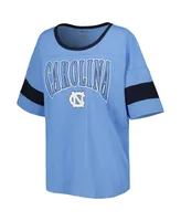 Women's Champion Carolina Blue North Carolina Tar Heels Jumbo Arch Striped Half-Sleeve T-shirt