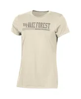 Women's Champion Cream Distressed Wake Forest Demon Deacons Classic T-shirt