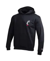 Big Boys Champion Black Cincinnati Bearcats Powerblend Two-Hit Pullover Hoodie