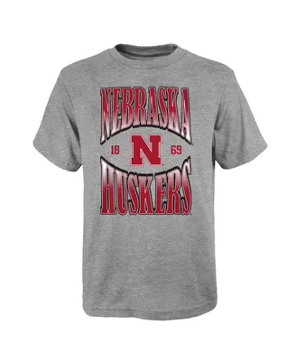 Big Boys Heather Gray Nebraska Huskers Top Class T-shirt