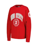 Women's Pressbox Scarlet Ohio State Buckeyes Edith Long Sleeve T-shirt