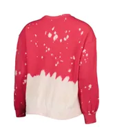 Women's Gameday Couture Cardinal Distressed Arkansas Razorbacks Twice As Nice Faded Dip-Dye Pullover Long Sleeve Top