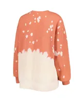 Women's Gameday Couture Texas Orange Distressed Texas Longhorns Twice As Nice Faded Dip-Dye Pullover Long Sleeve Top