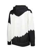 Women's Gameday Couture White, Black Distressed Oklahoma State Cowboys For the Fun Double Dip-Dyed Pullover Hoodie