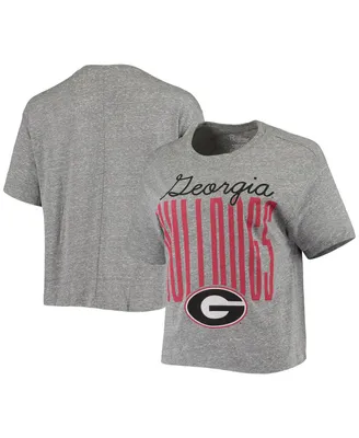 Women's Pressbox Heathered Gray Georgia Bulldogs Sanibel Knobi Crop T-shirt