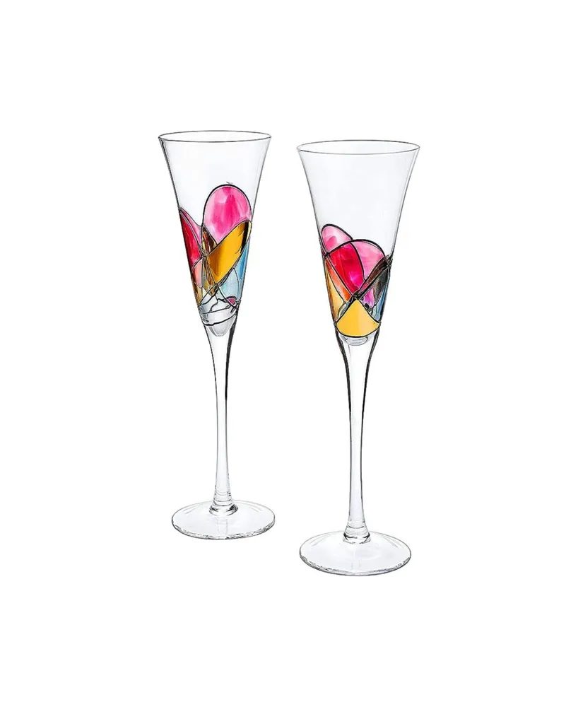 Champagne Coupes 12oz by The Wine Savant - Colorful Champagne Glasses