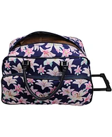 World Traveler Floral 21-Inch Carry-On Rolling Duffel Bag