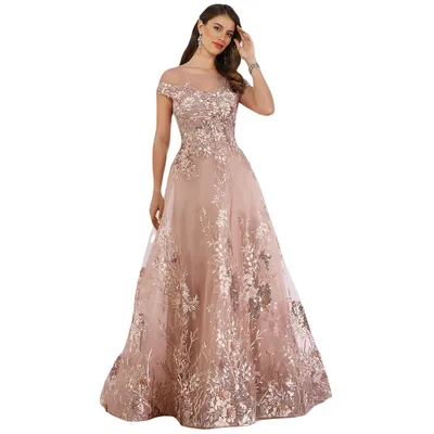 Lara Women's Beautiful Lace Applique A-line Ball Gown