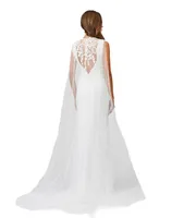 Women's Lace Mermaid Bridal Gown With Removable Cape