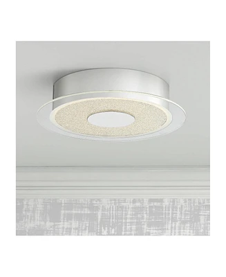 Possini Euro Design Crystal Sand Modern Ceiling Light Flush