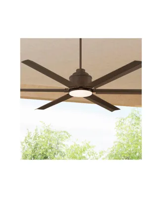 Casa Vieja 65" Ultra Breeze Modern Industrial Outdoor Ceiling Fan with Dimmable Led Light Remote Control Oil Rubbed Bronze Wet Rated for Patio Exterio