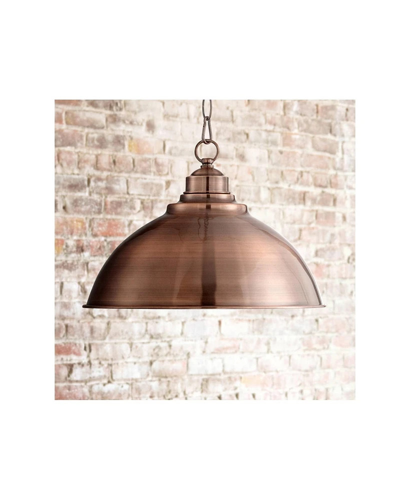 Franklin Iron Works Southton Copper Swag Pendant Lighting Fixture 13.25" Wide Farmhouse Industrial Rustic Dome Shade for Dining Room Living House Home