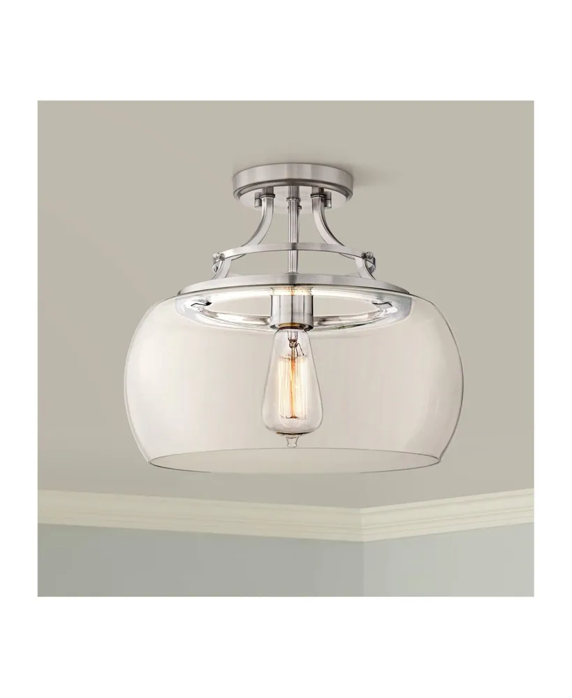 Franklin Iron Works Charleston Industrial Rustic Farmhouse Ceiling Light Semi Flush