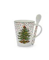 Christmas Tree Polka Dot Mug & Spoon Set